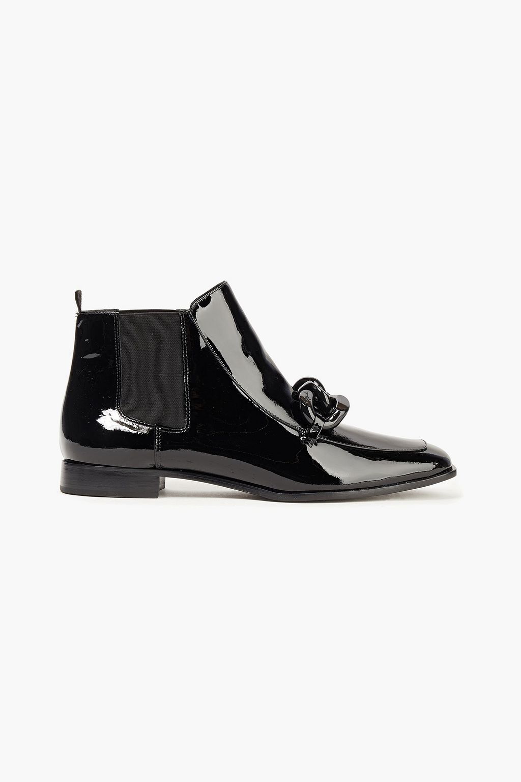 TORY BURCH Adrien chain-trimmed patent-leather ankle boots | Sale up to 70%  off | THE OUTNET