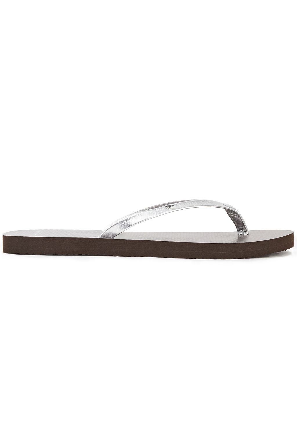 metallic leather flip flops