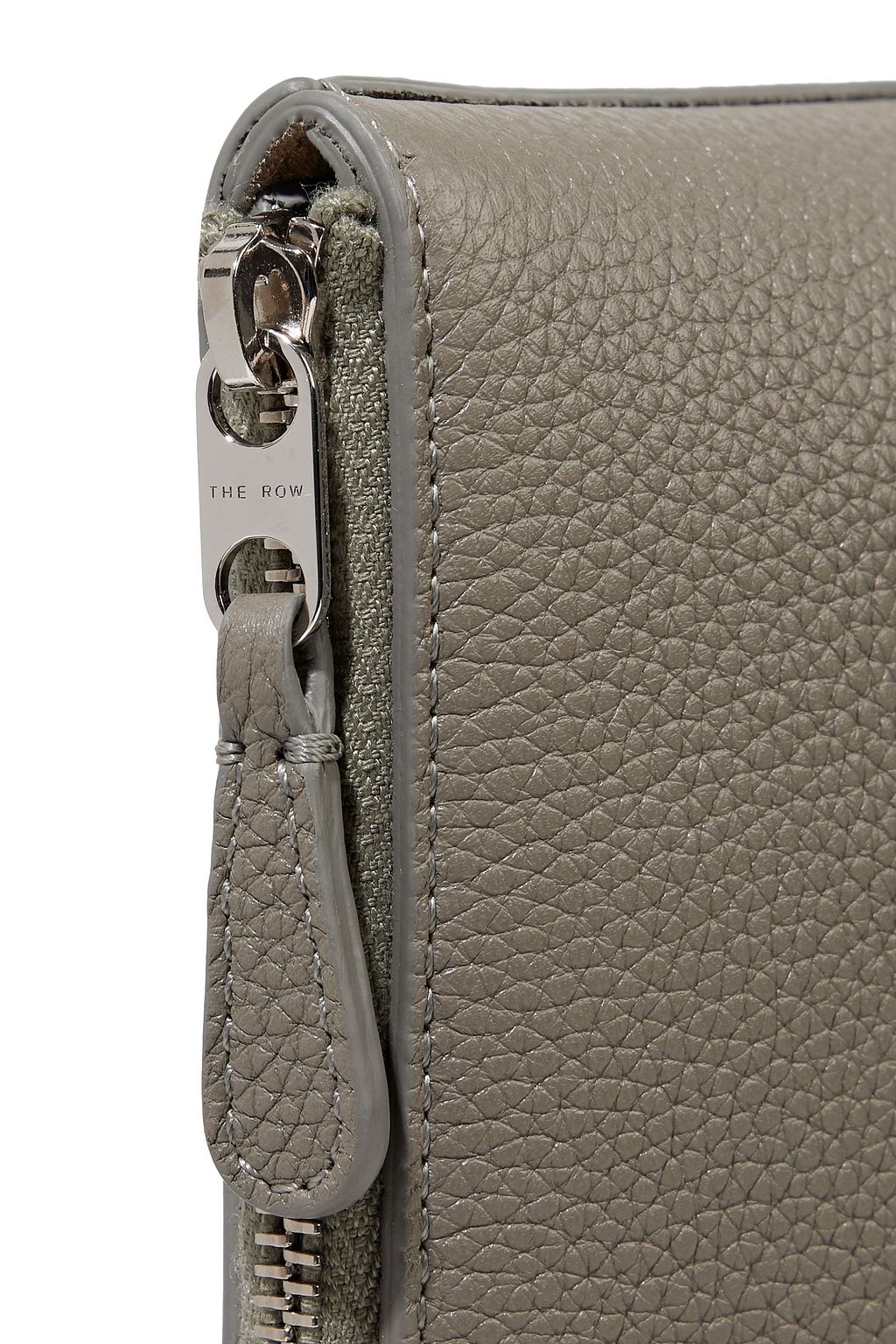 THE ROW Medium Square pebbled-leather pouch