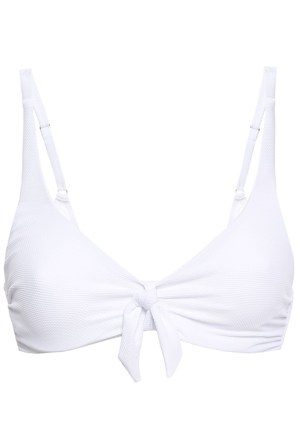 white knotted bikini top