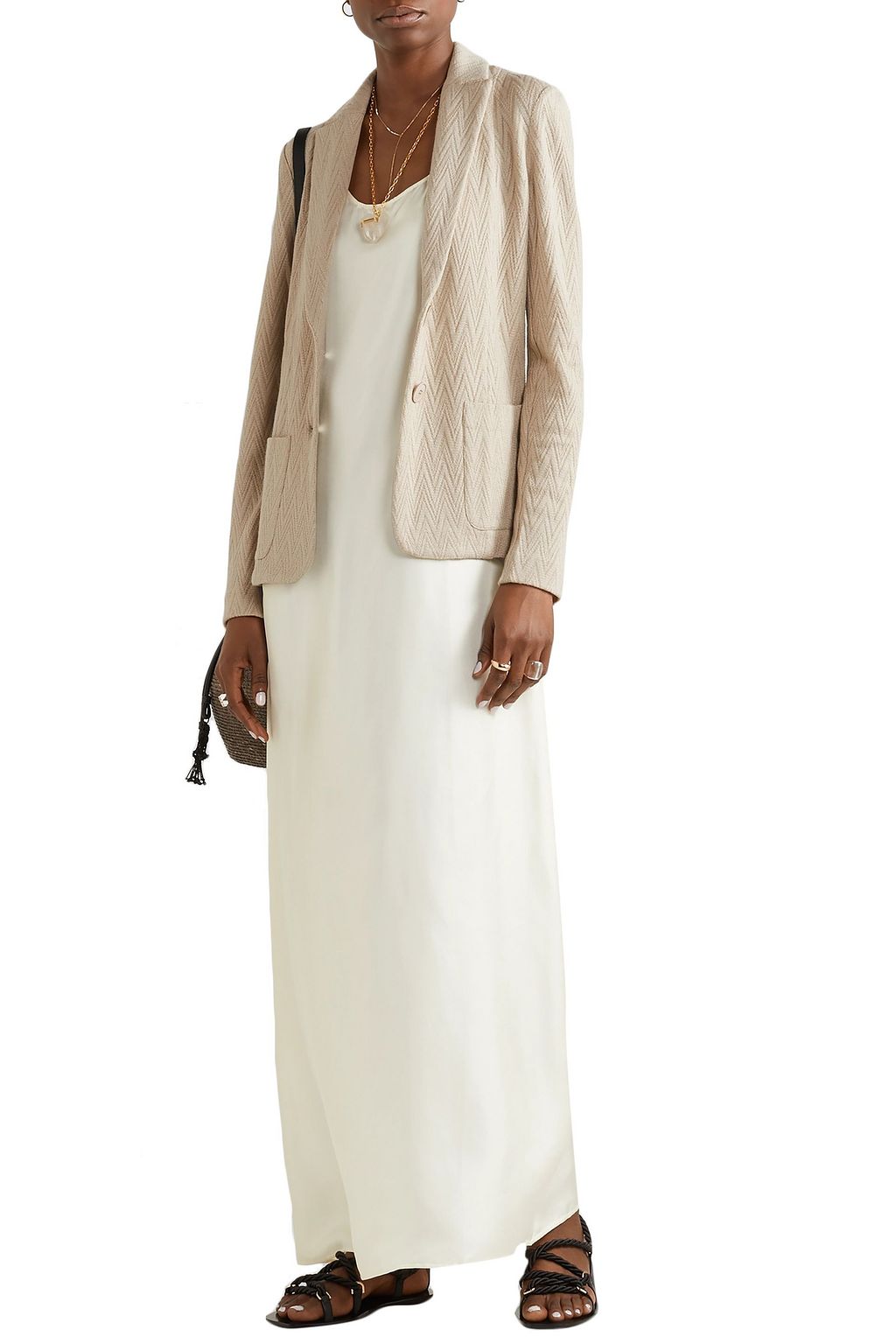 MISSONI Crochet-knit wool-blend blazer