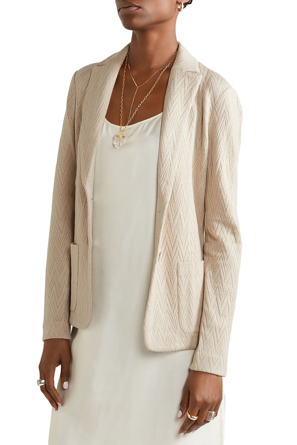 MISSONI Crochet-knit wool-blend blazer