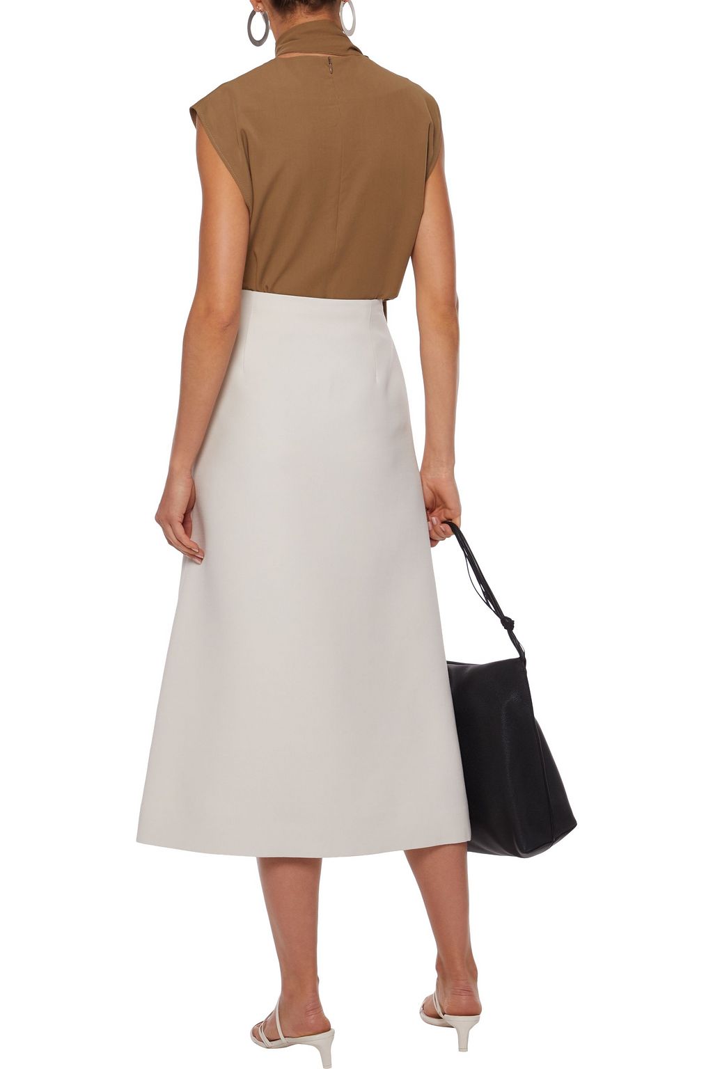 THE ROW Saio wool and silk-blend midi wrap skirt