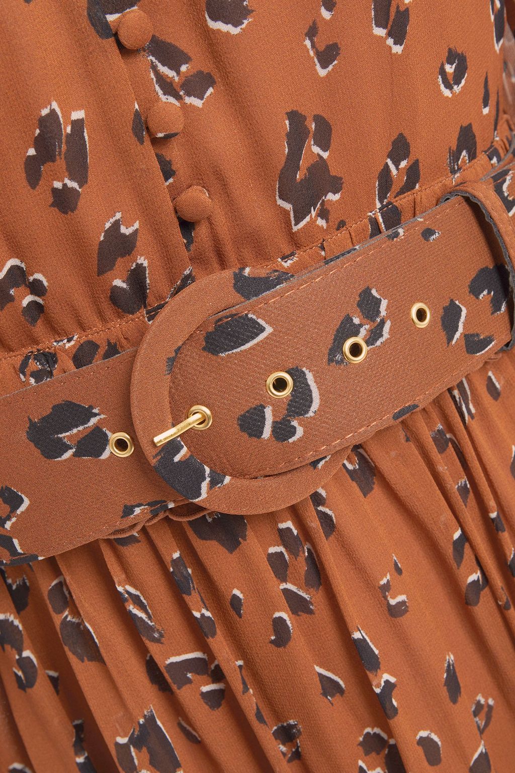 NICHOLAS Belted leopard-print silk-georgette mini dress