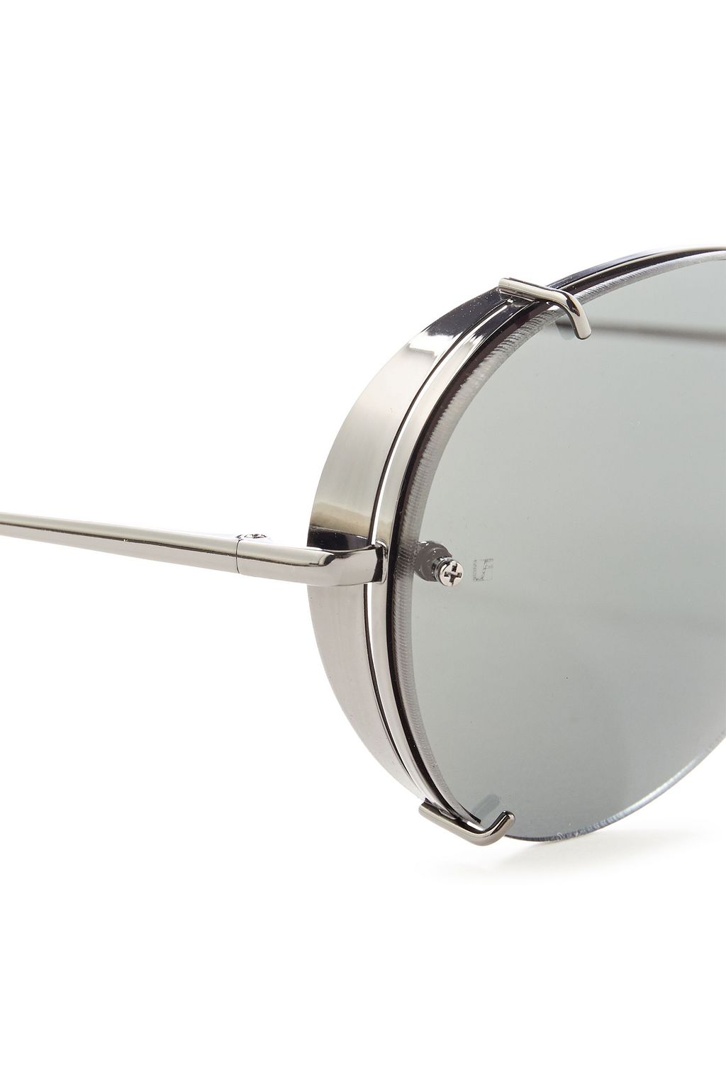 LINDA FARROW Aviator-style gunmetal-tone sunglasses