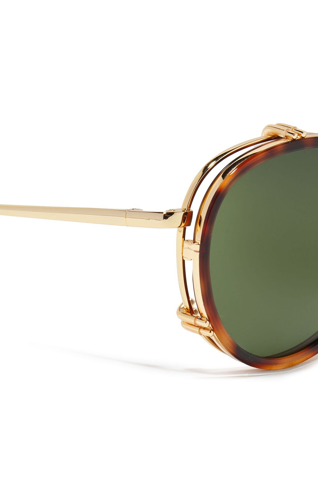 LINDA FARROW Round-frame gold-tone and tortoiseshell acetate sunglasses