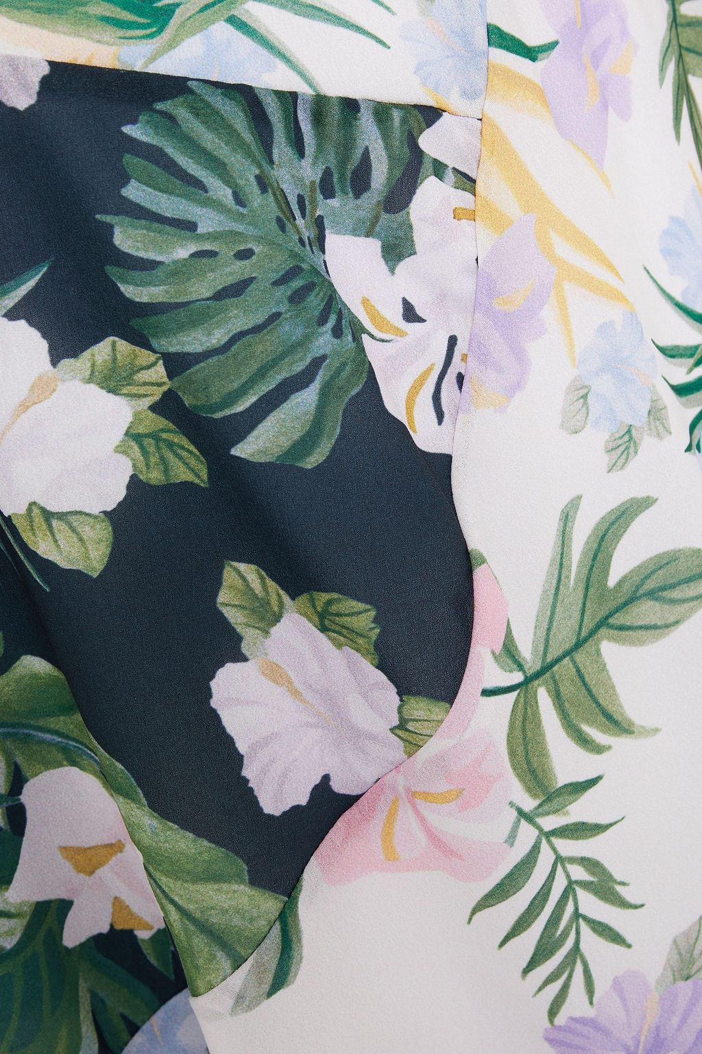 EACH X OTHER Asymmetric draped floral-print crepe de chine midi dress