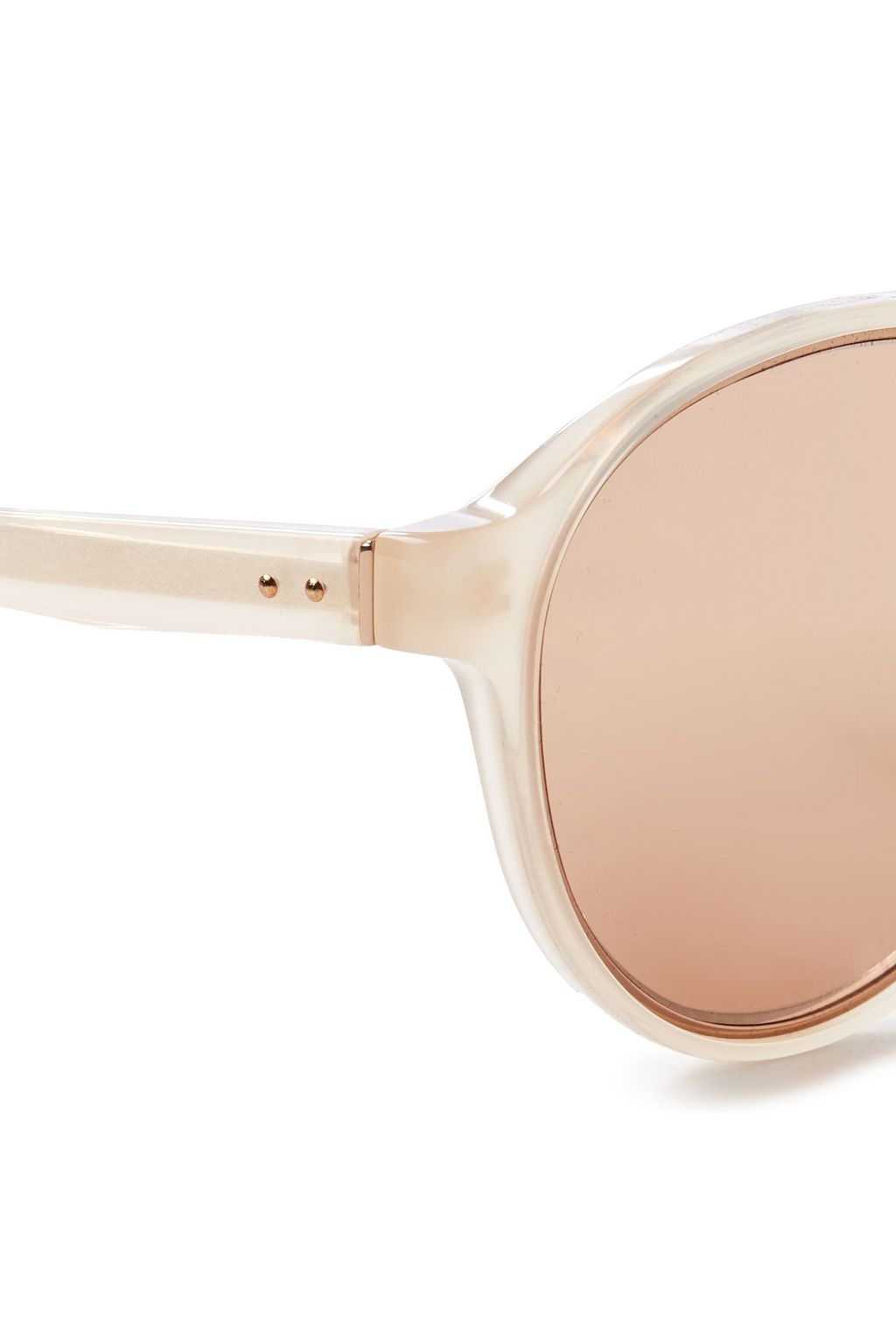LINDA FARROW Round-frame rose gold-tone and acetate mirrored sunglasses