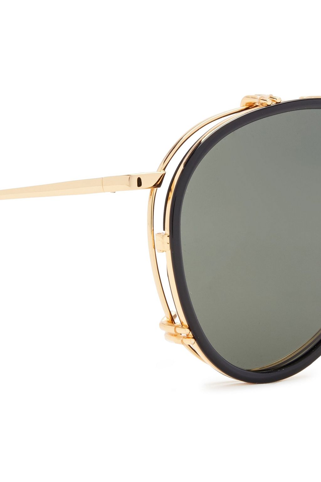 LINDA FARROW Aviator-style gold-tone and acetate sunglasses