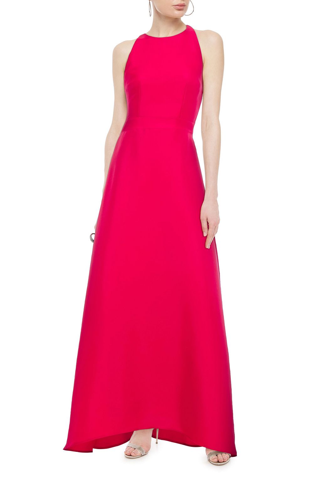 SAFIYAA Open-back flared silk-satin gown