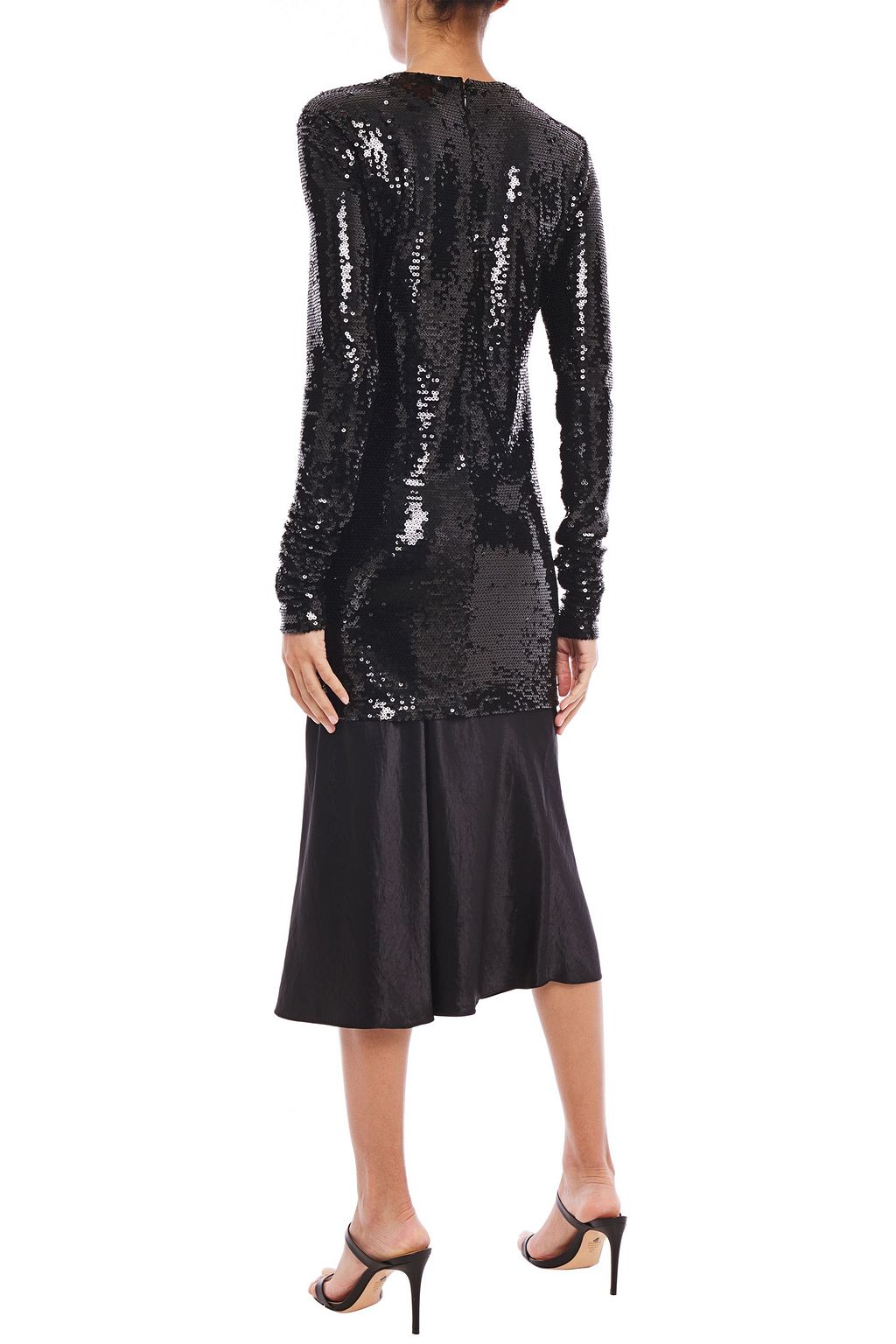RACIL Sequined stretch-tulle top