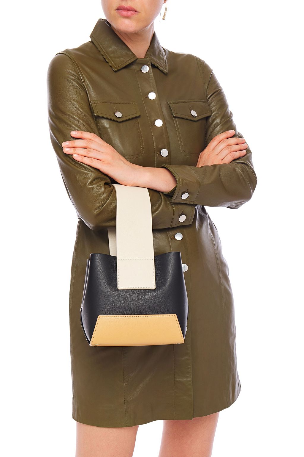 YUZEFI Tab textured-leather tote