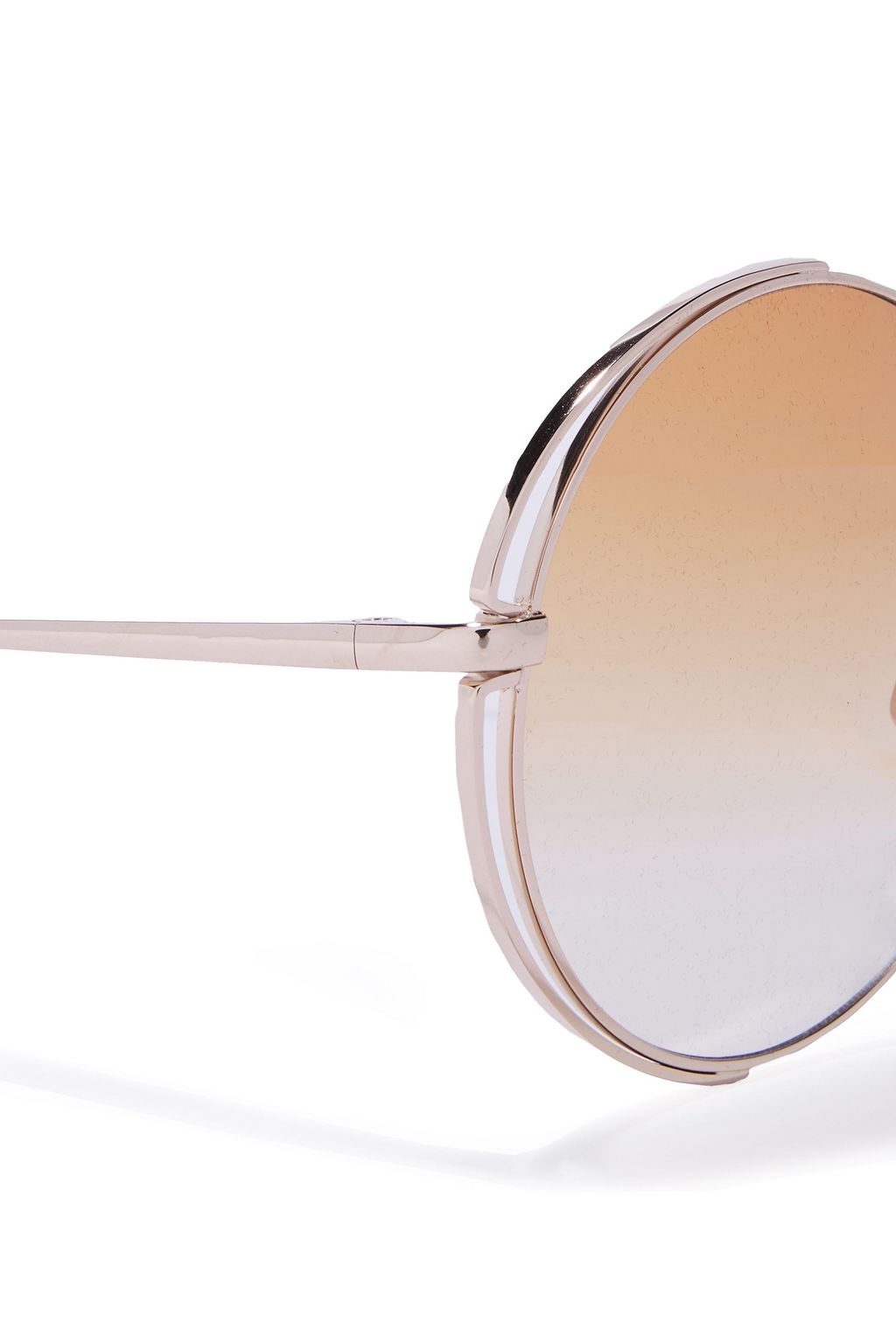 LINDA FARROW Round-frame gold-tone and titanium sunglasses