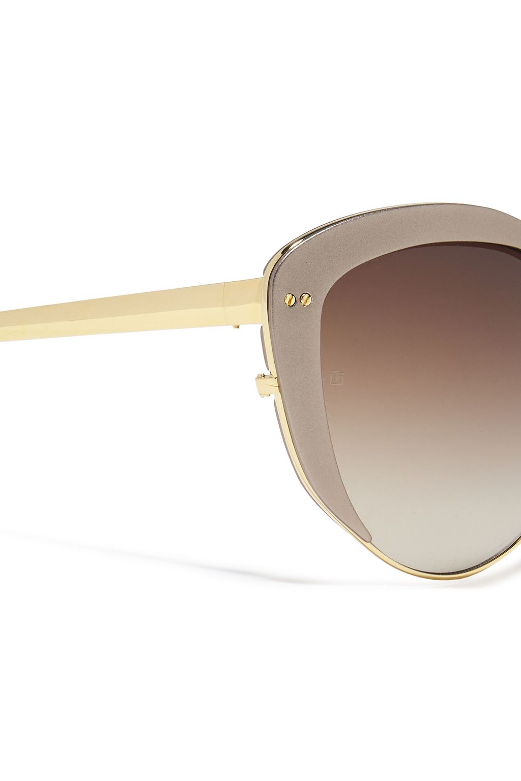 LINDA FARROW Cat-eye gold-tone and titanium sunglasses