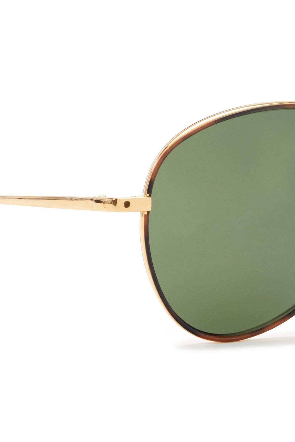 LINDA FARROW Aviator-style gold-tone and tortoiseshell acetate sunglasses