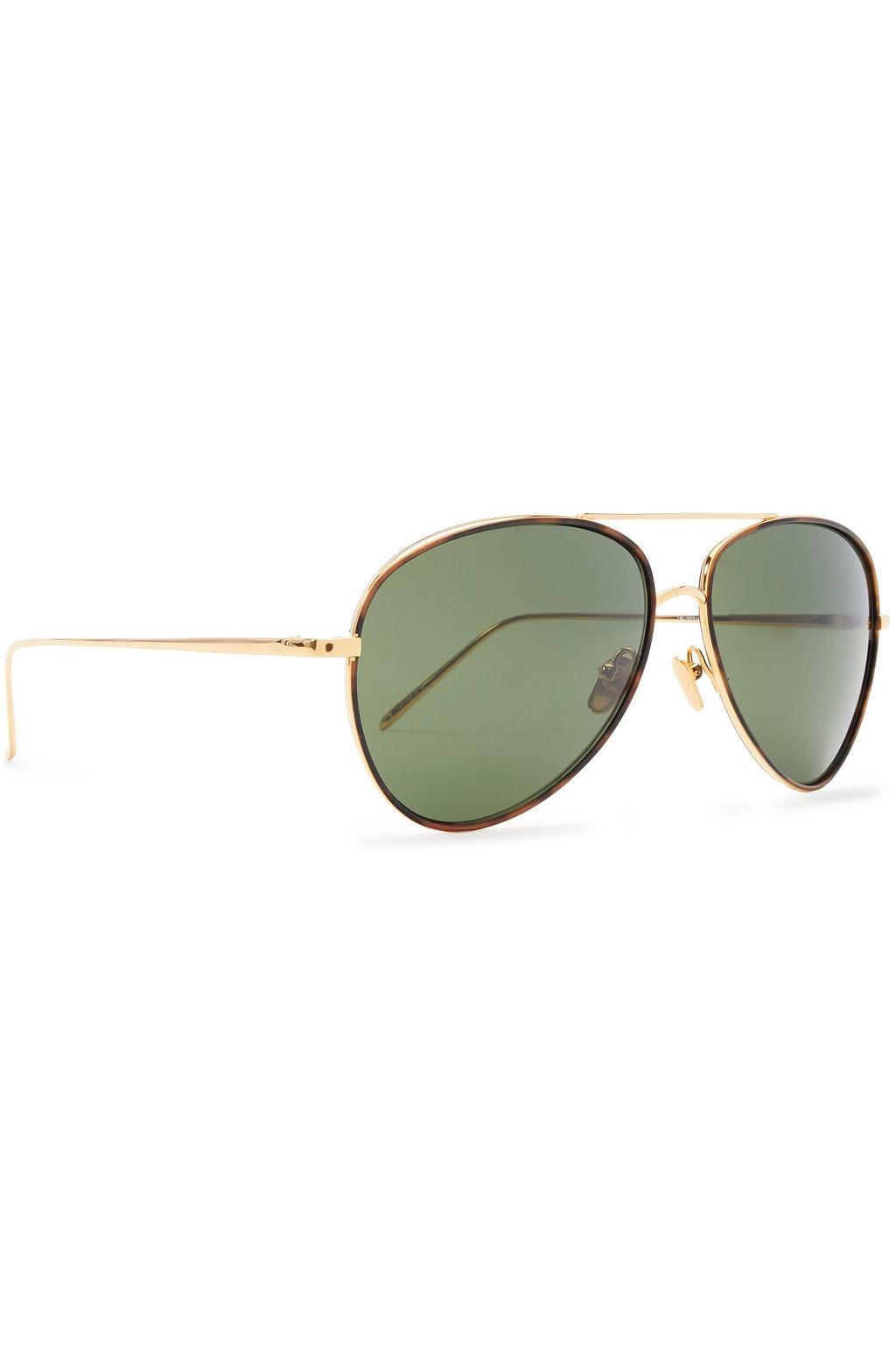 Linda Farrow Aviator Style Gold Tone And Tortoiseshell Acetate Sunglasses Sale Up To 70 Off