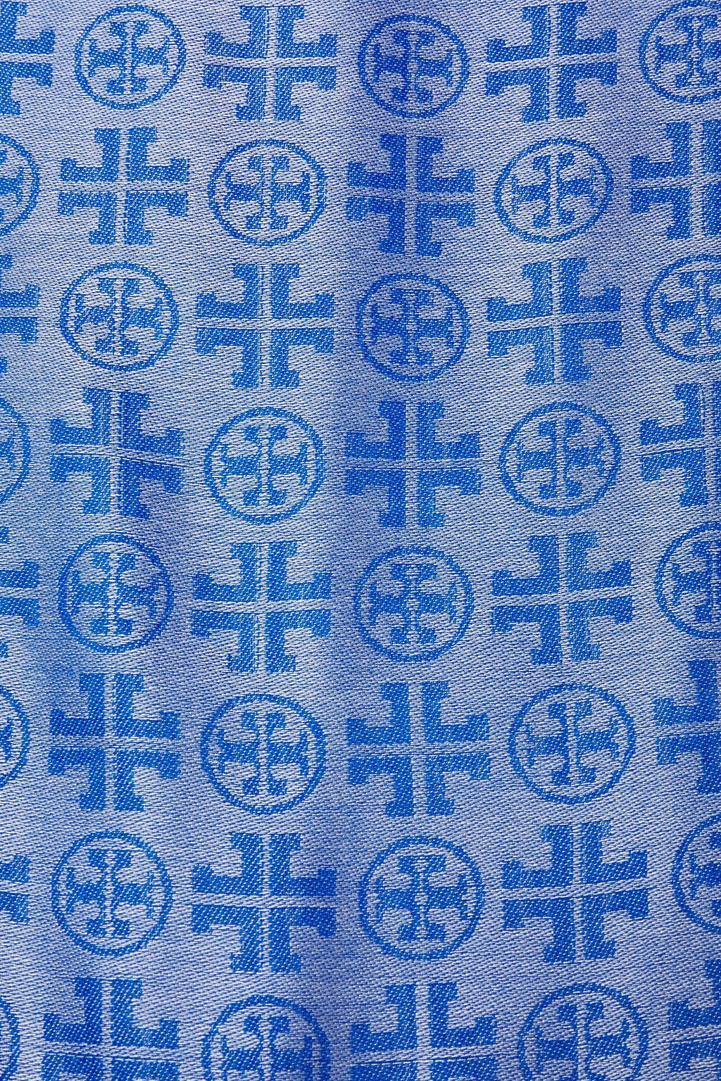 TORY BURCH Fringed wool and modal-blend jacquard scarf
