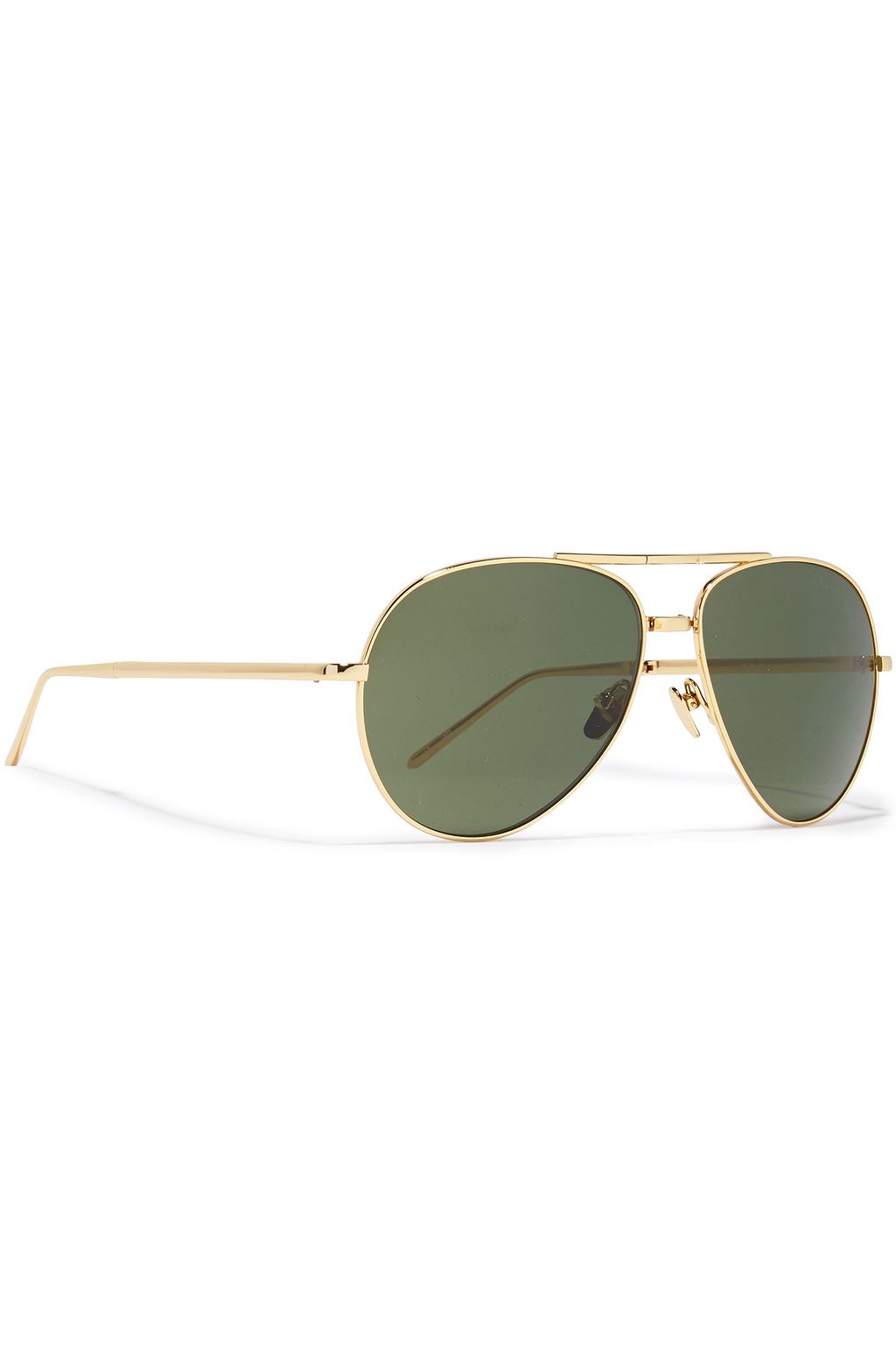 LINDA FARROW Aviator-style gold-tone sunglasses