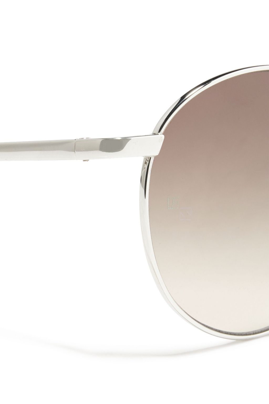 LINDA FARROW Aviator-style silver and gold-tone sunglasses