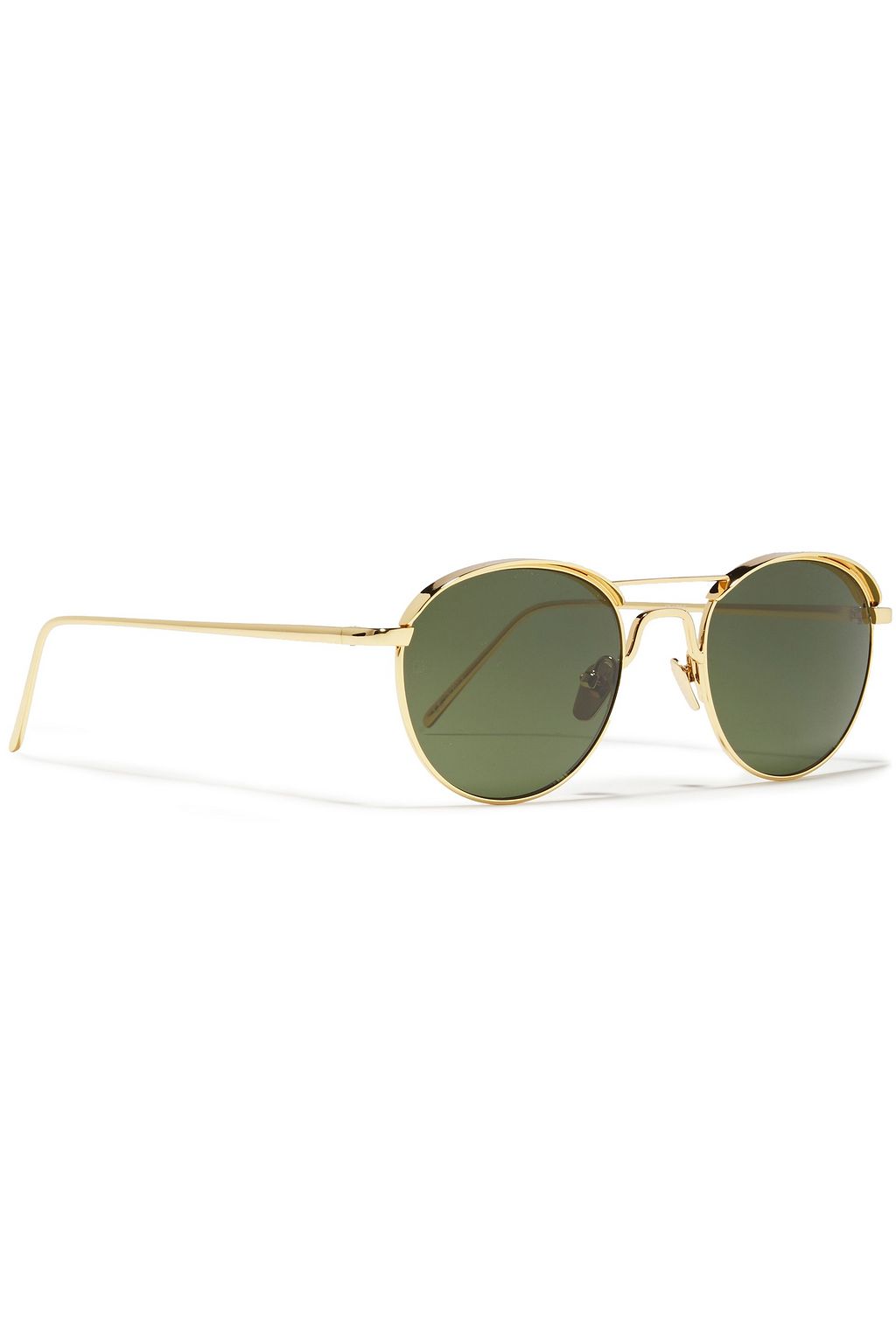 LINDA FARROW D-frame gold-tone sunglasses