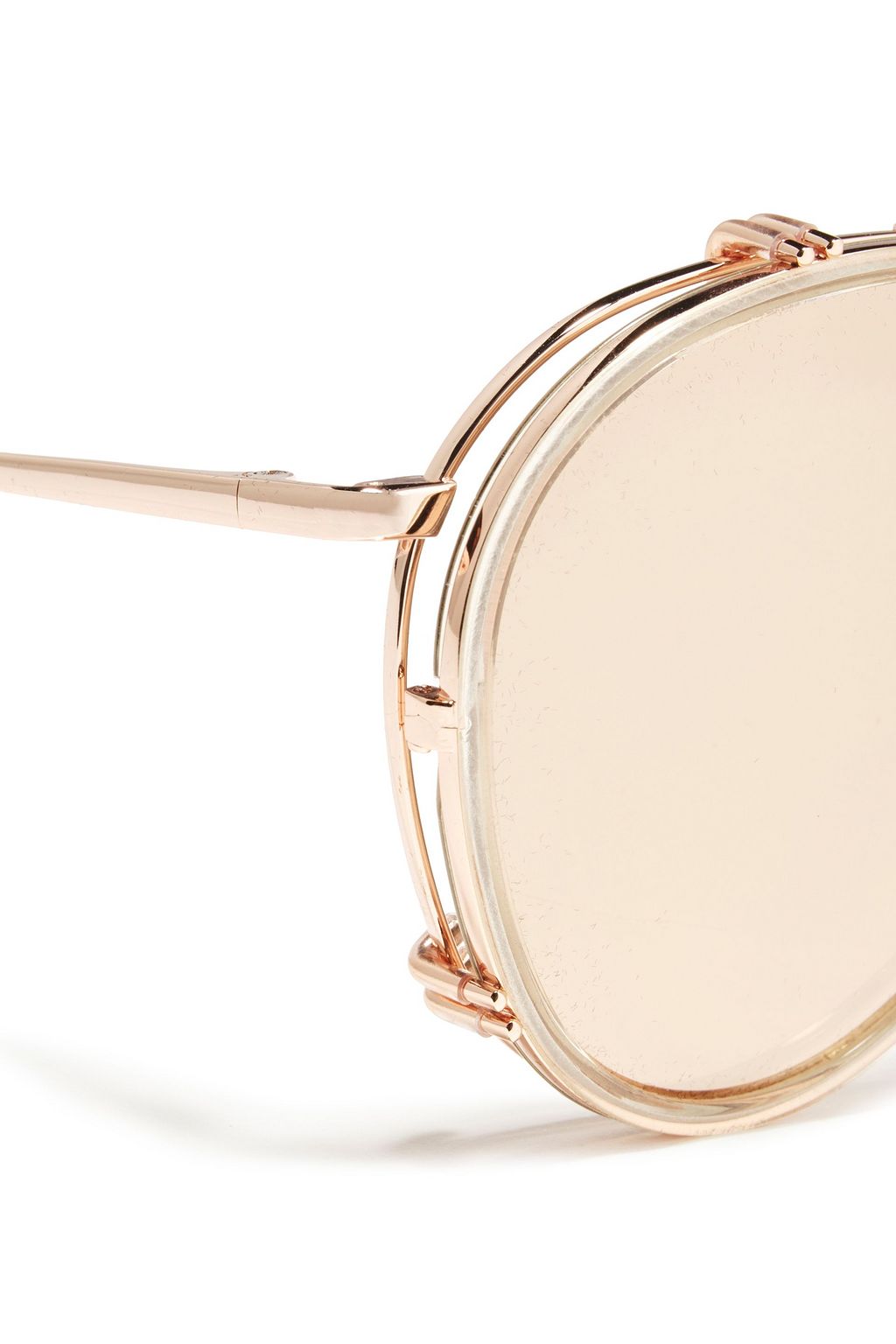 LINDA FARROW Aviator-style rose gold-tone sunglasses