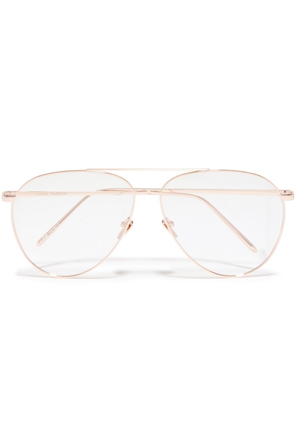 LINDA FARROW Aviator-style rose gold-tone sunglasses
