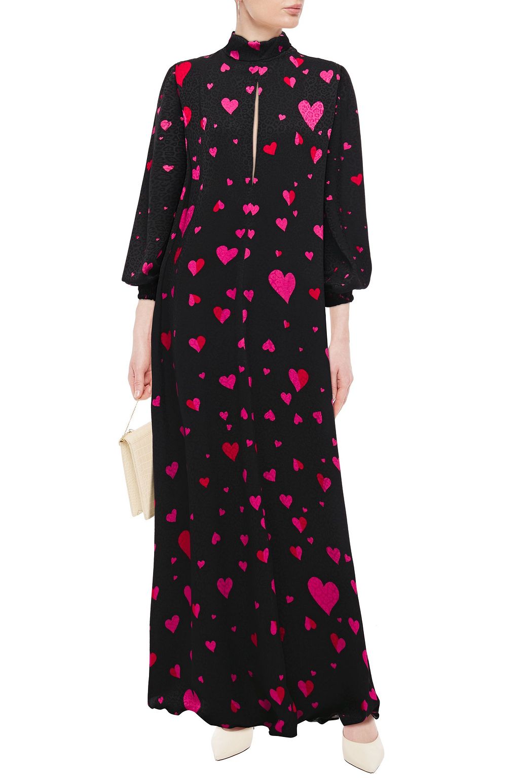 RACIL Barbara cutout printed leopard-jacquard maxi dress