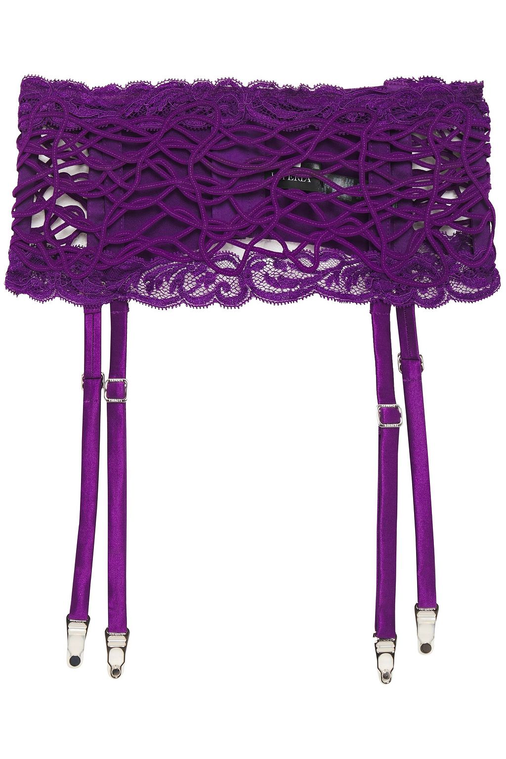 purple suspender belt