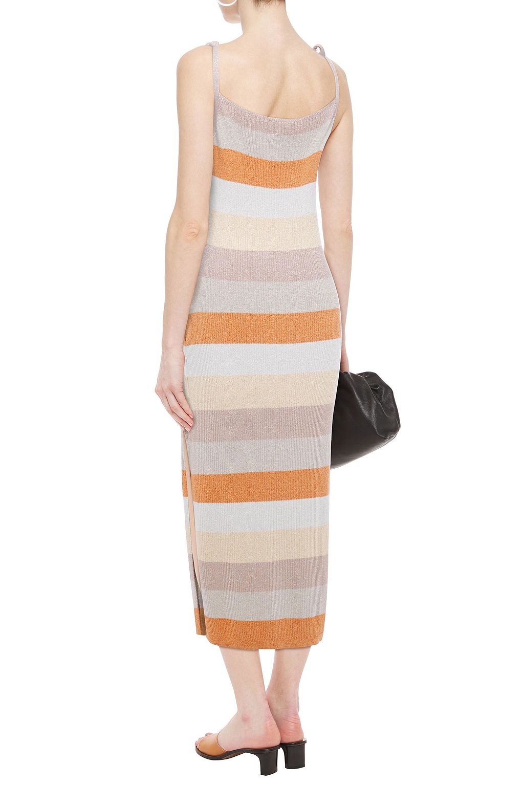 CHARLI Leora striped Lurex midi dress
