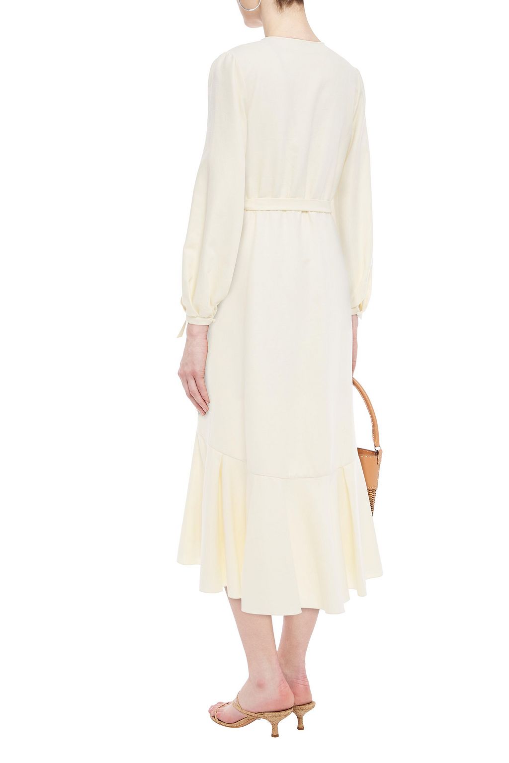 JOHANNA ORTIZ Ruffled cotton-twill midi wrap dress