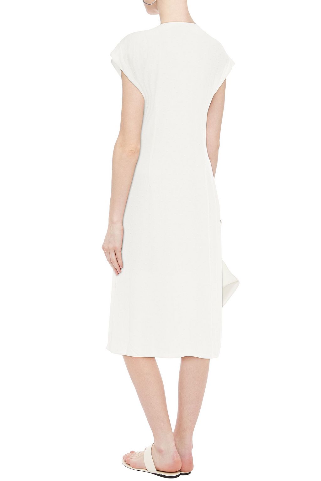 CHARLI Wrap-effect fil coupé gauze midi dress