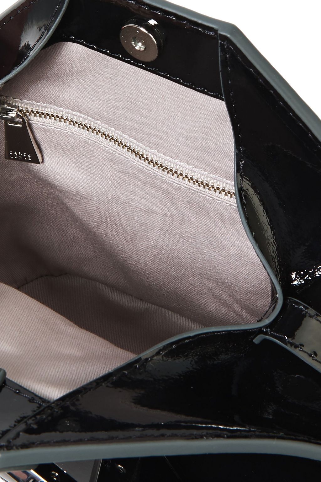 DANSE LENTE Johnny mini patent-leather bucket bag
