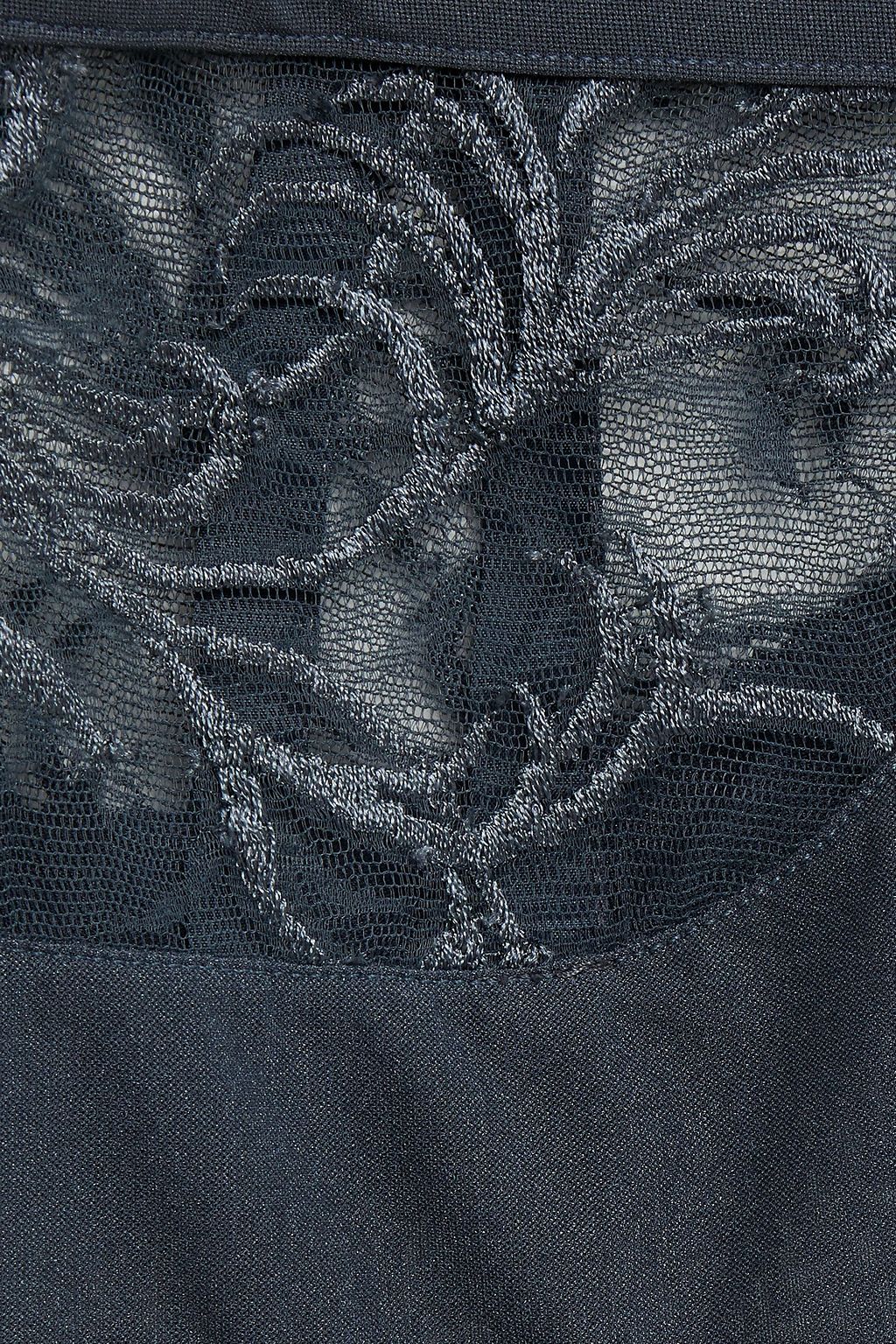 LA PERLA Embroidered stretch-jersey and tulle suspender belt
