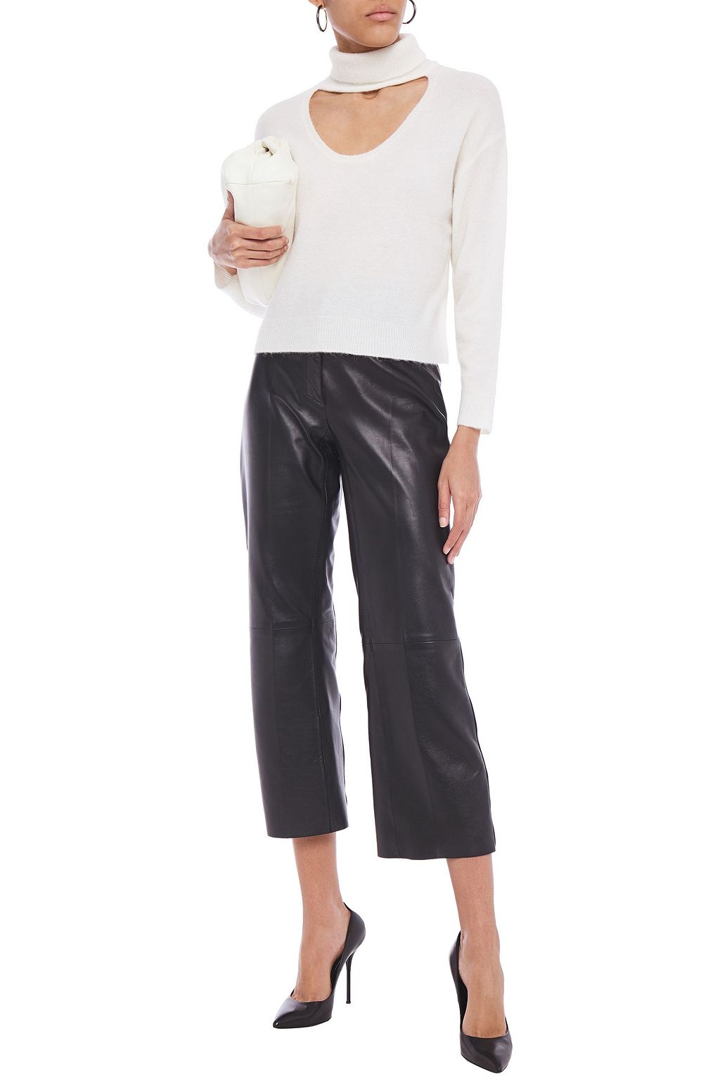 MICHELLE MASON Cutout knitted turtleneck sweater