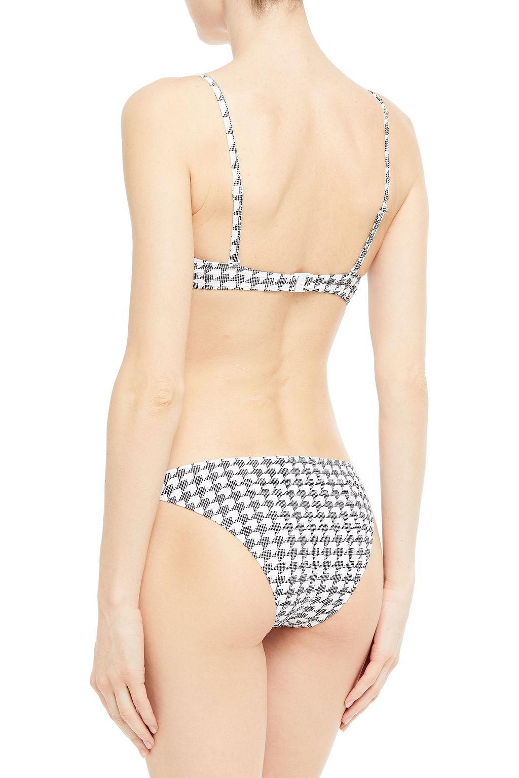 ONIA Ashley houndstooth textured low-rise bikini briefs