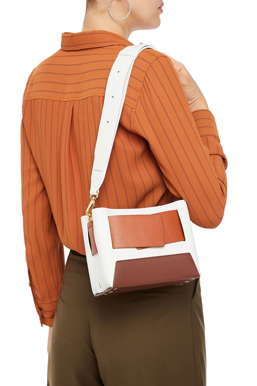 YUZEFI Dinky textured-leather shoulder bag