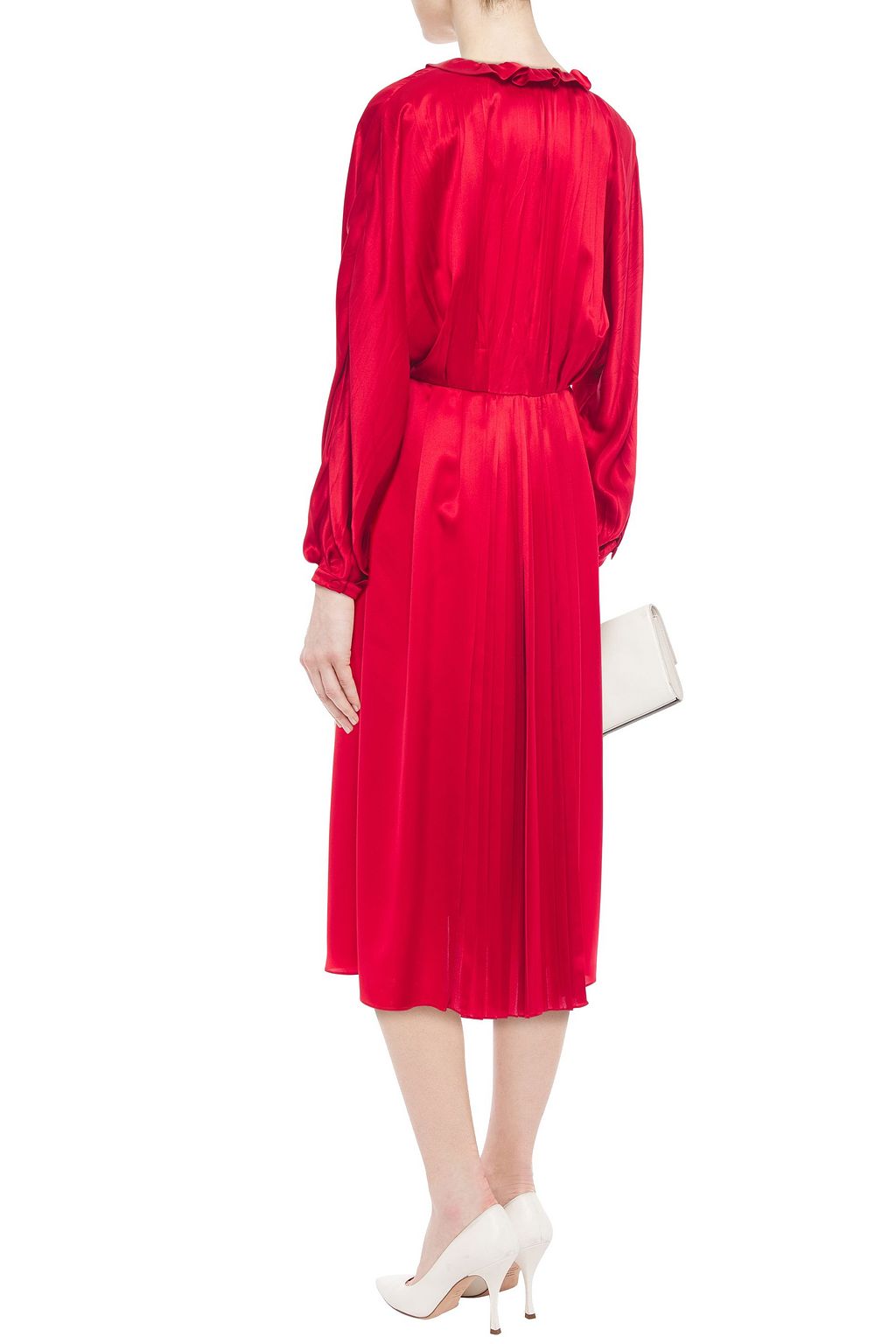 MAGDA BUTRYM Ancona ruffled floral silk-satin jacquard midi dress