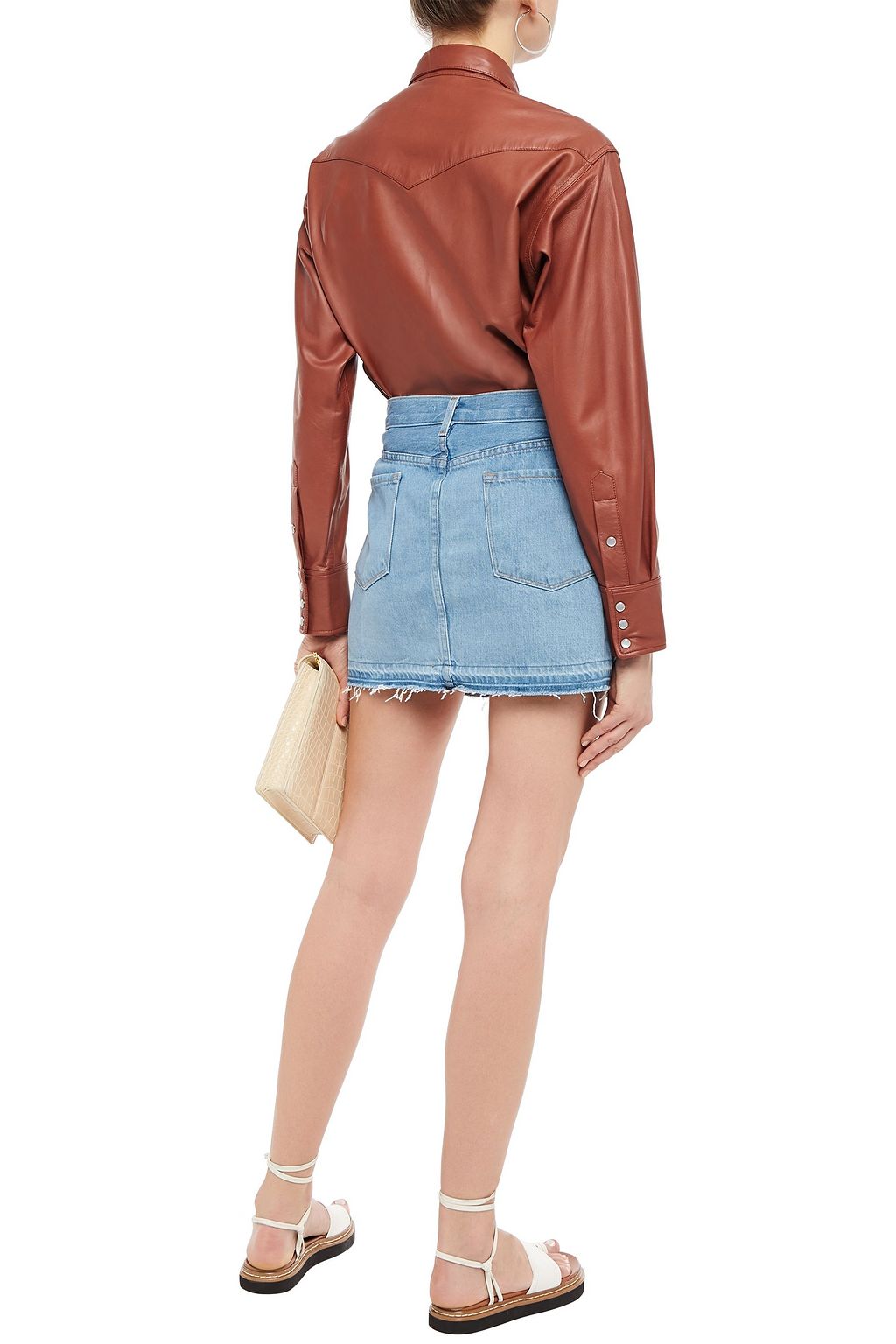 J BRAND Bonny frayed denim mini skirt