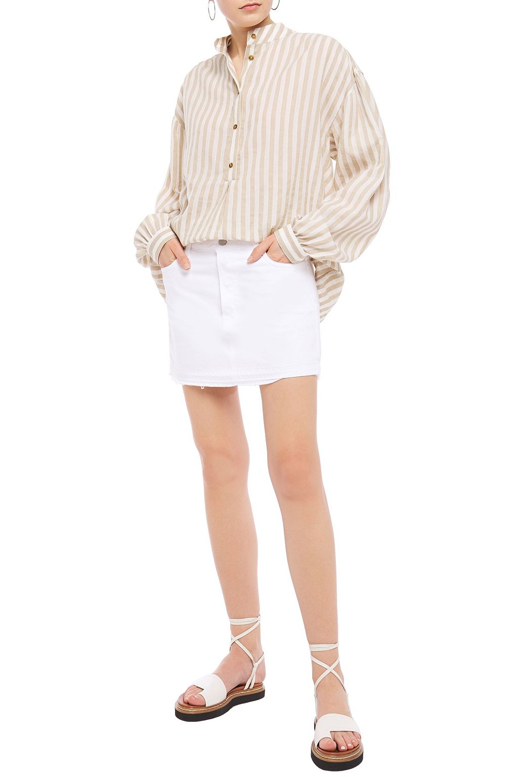 J BRAND Bonny frayed denim mini skirt