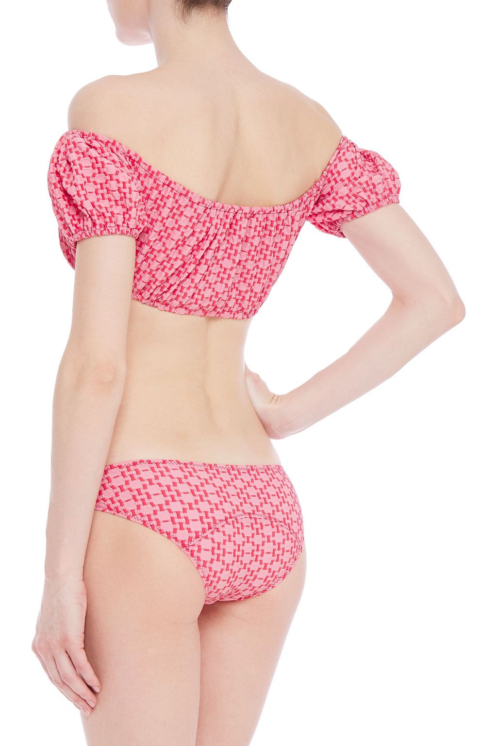 LISA MARIE FERNANDEZ Seersucker bandeau bikini