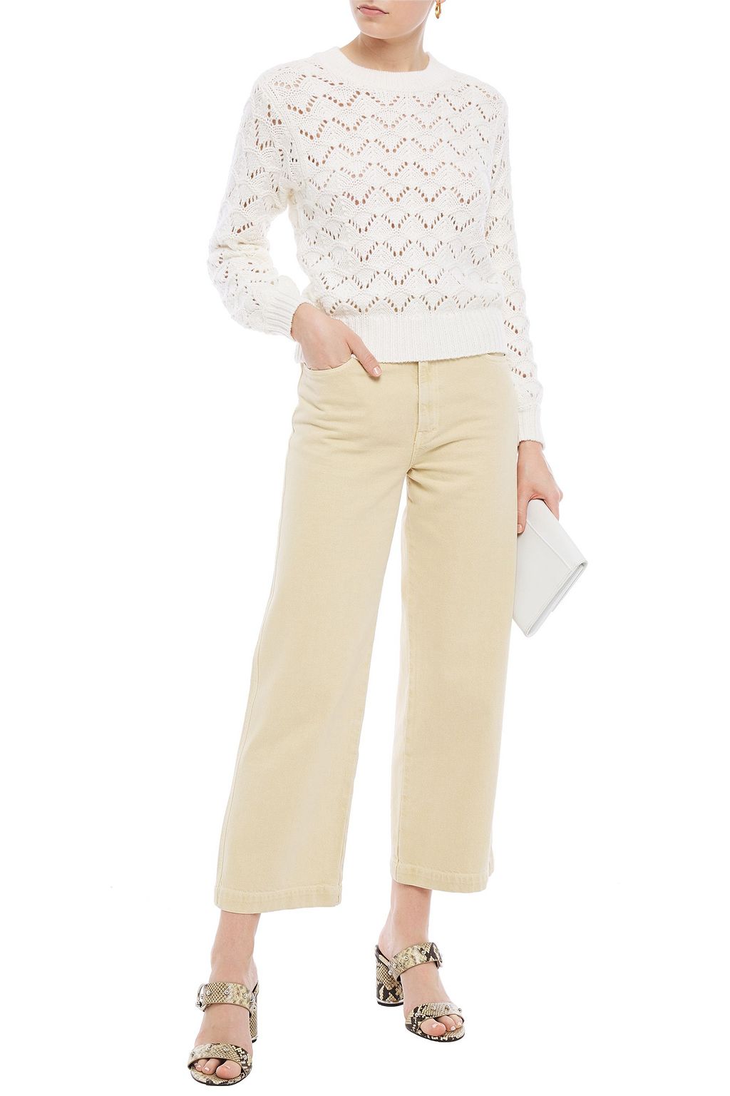 VELVET BY GRAHAM & SPENCER Nola pointelle-knit sweater