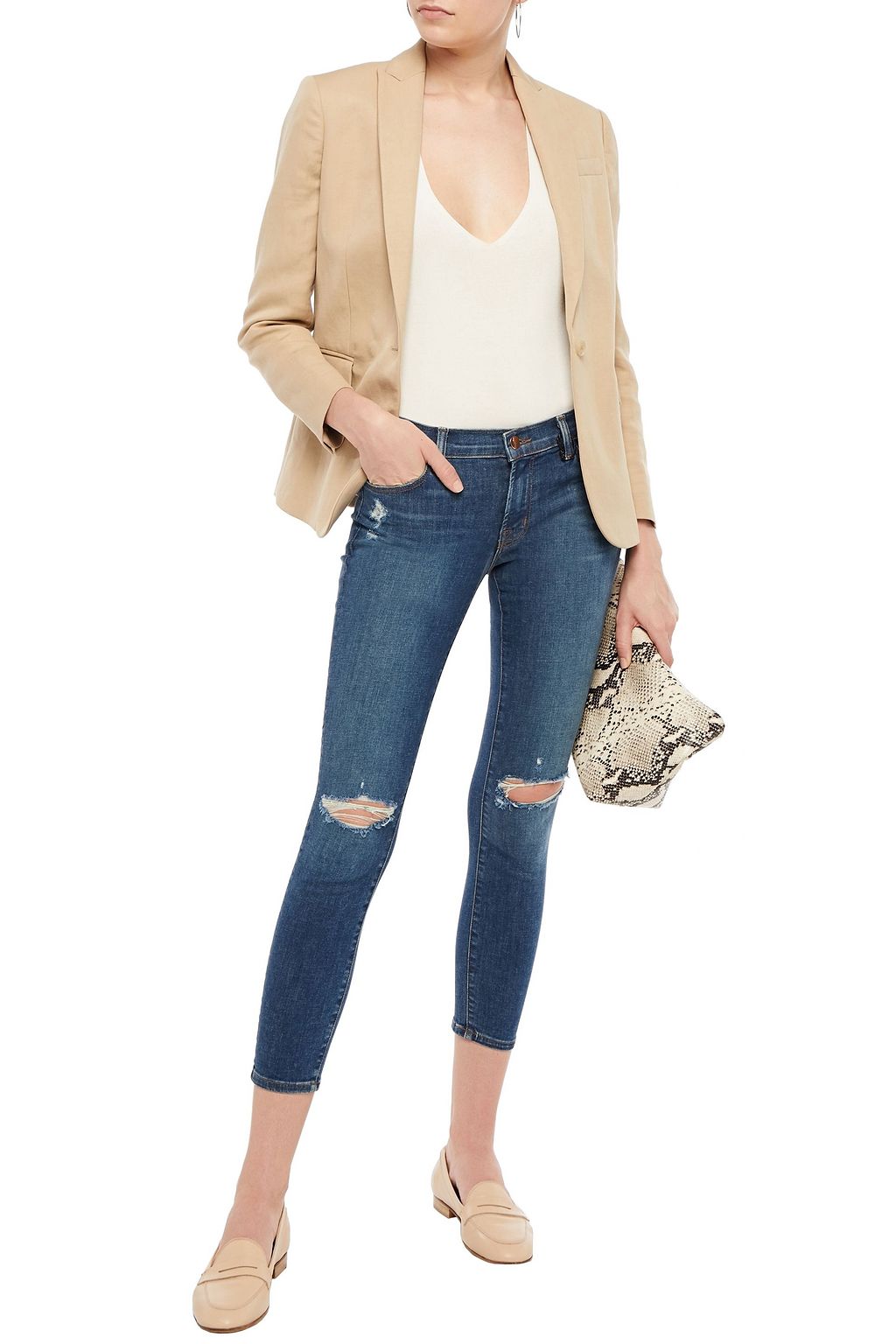 J BRAND ミッドライズ クロップド スキニー ジーンズ