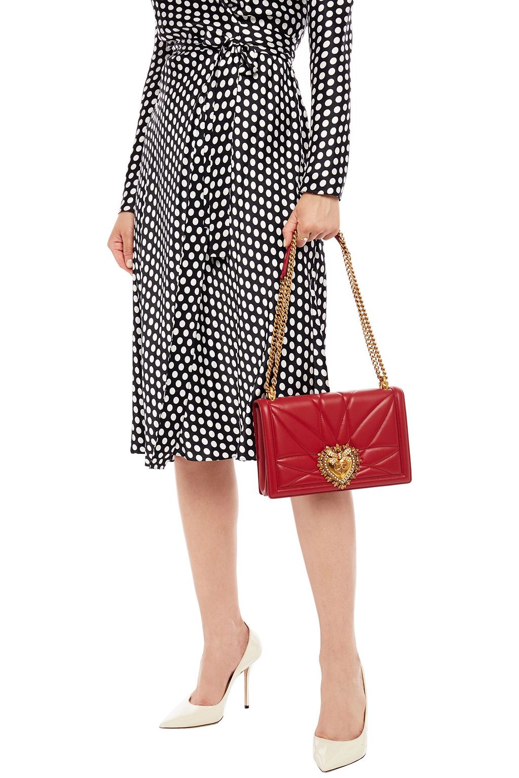 DOLCE&GABBANA Devotion embellished quilted leather shoulder bag