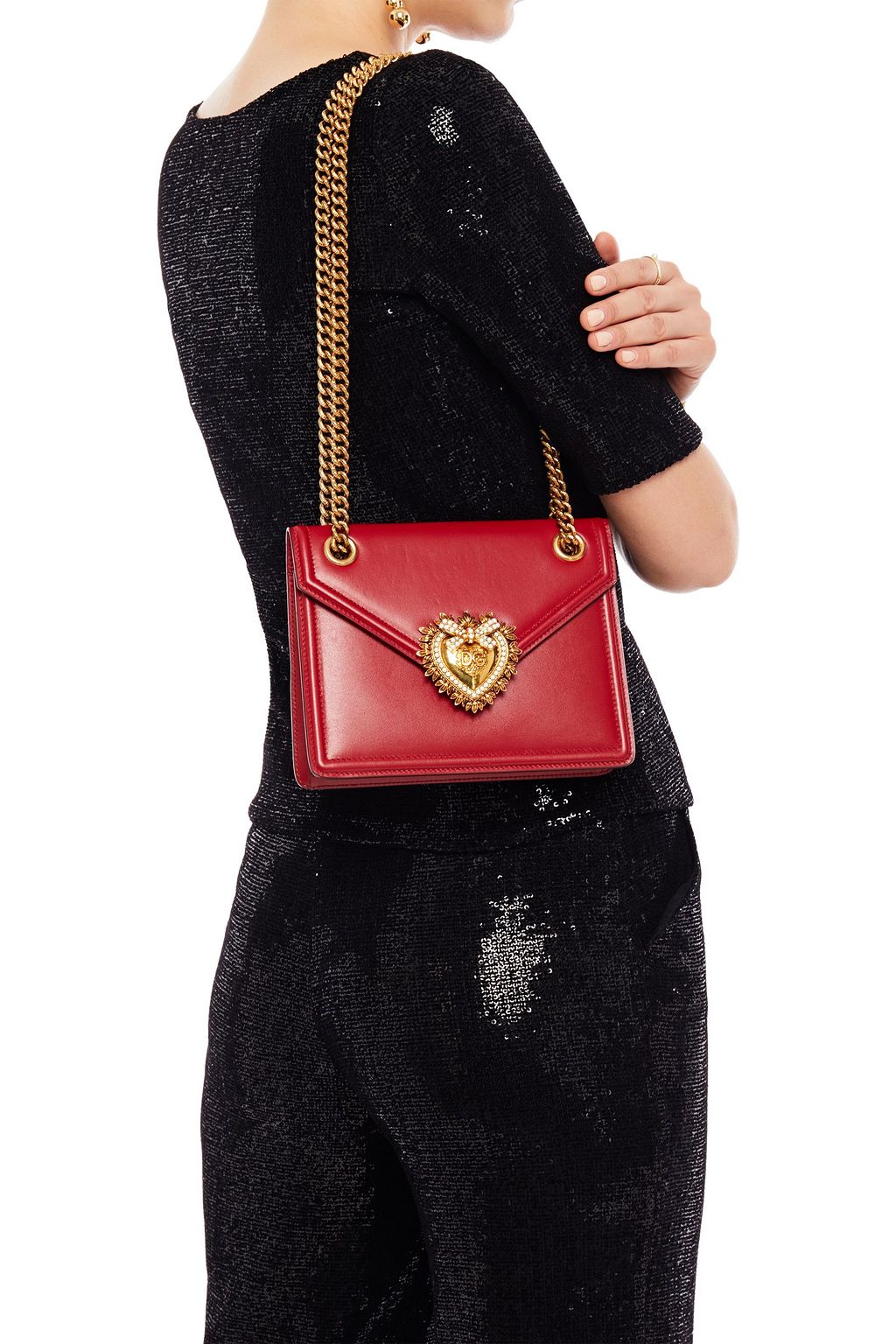 DOLCE&GABBANA Devotion medium embellished leather shoulder bag
