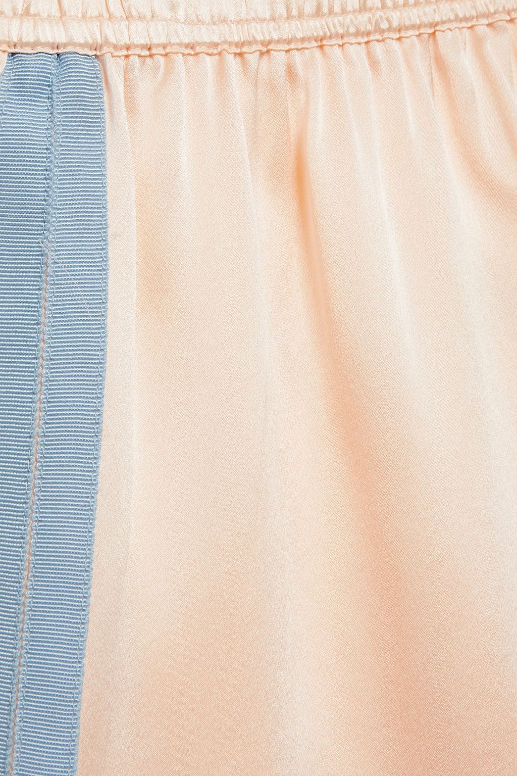 MORGAN LANE Grosgrain-trimmed silk-satin pajama shorts
