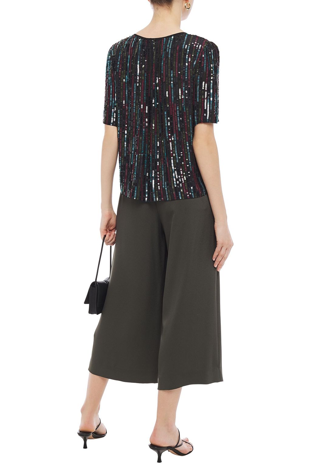 VELVET BY GRAHAM & SPENCER Nikky sequined crepe de chine top