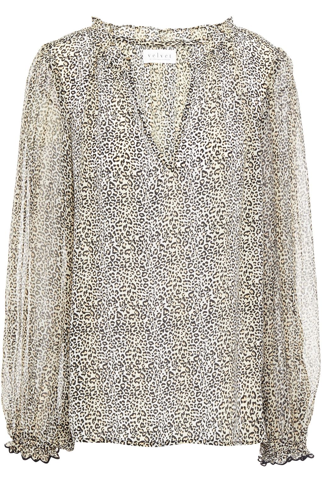 Mel gathered leopard print crepe blouse Mel gathered leopard print crepe blouse