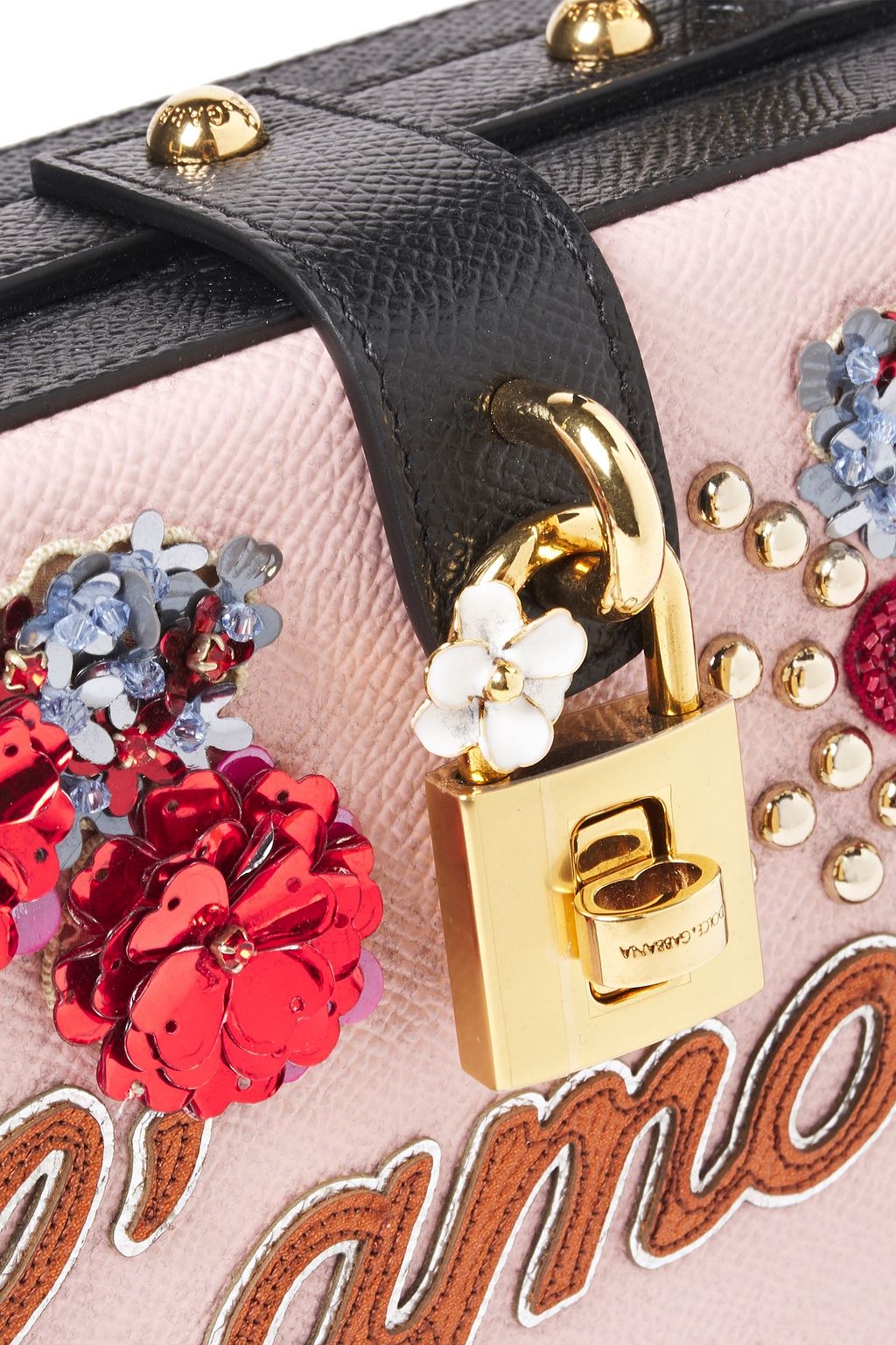 DOLCE&GABBANA Dolce Box embellished textured-leather tote