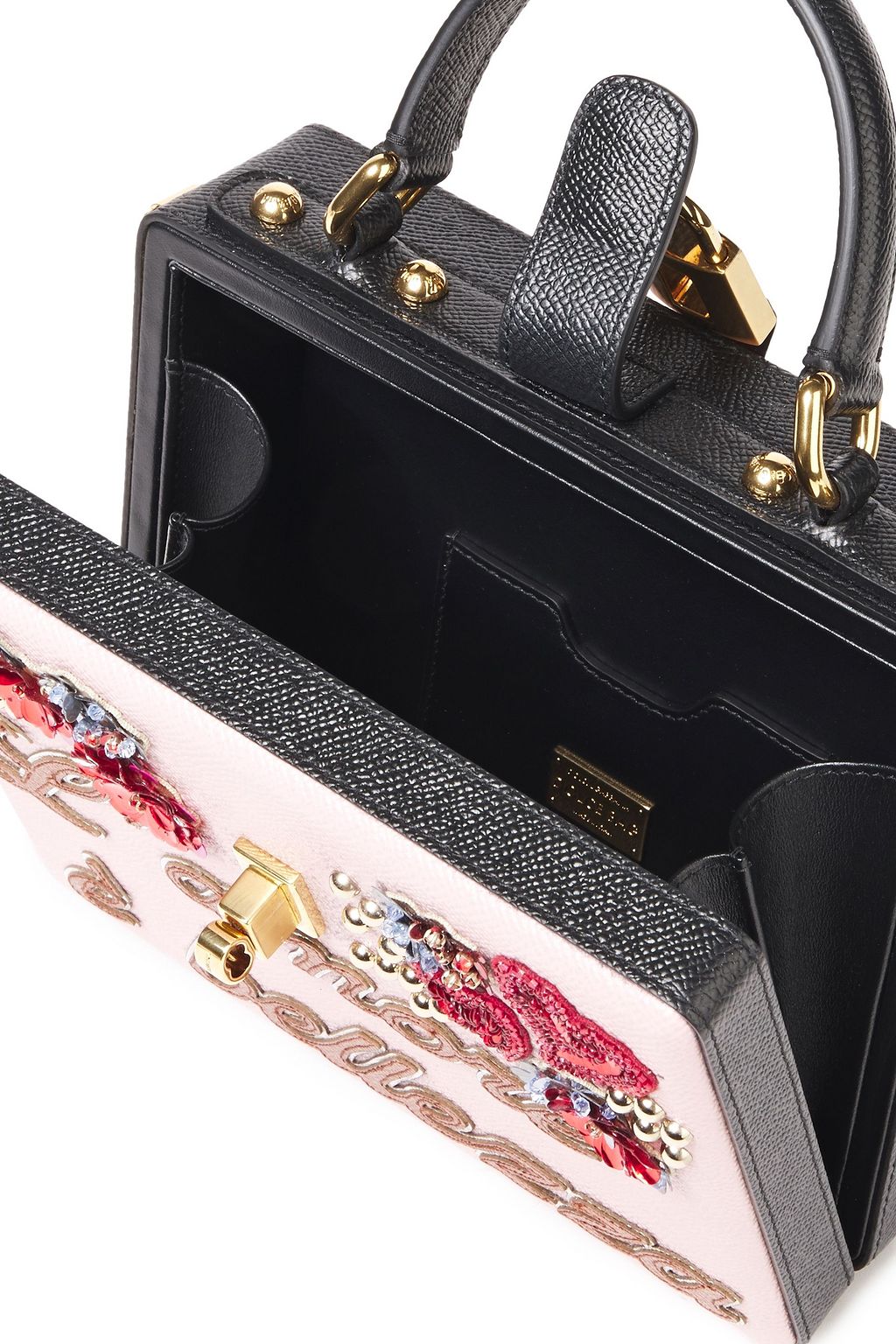 DOLCE&GABBANA Dolce Box embellished textured-leather tote
