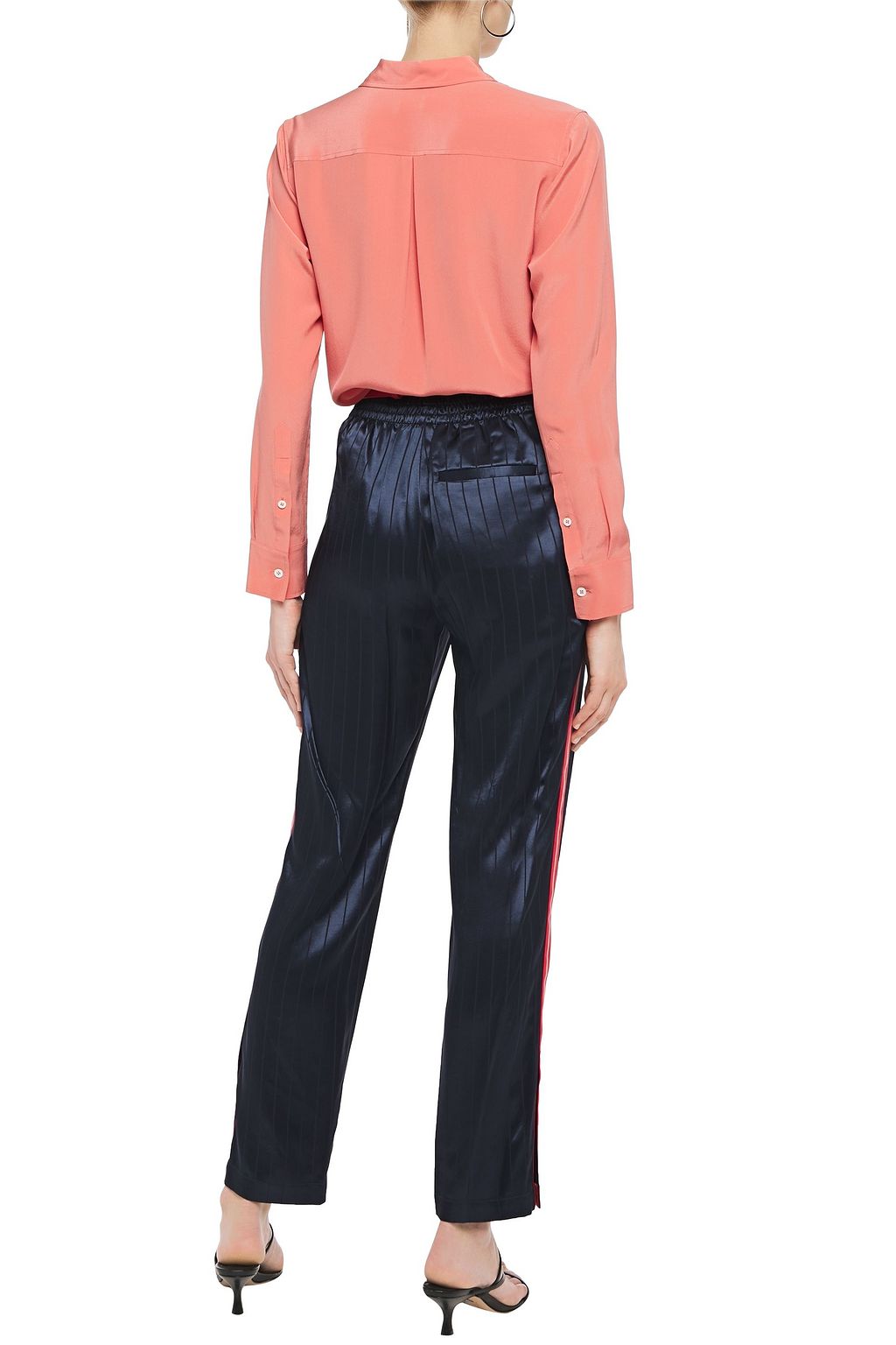 RAG & BONE Striped satin track pants